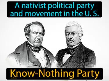 Know-Nothing Party Meaning