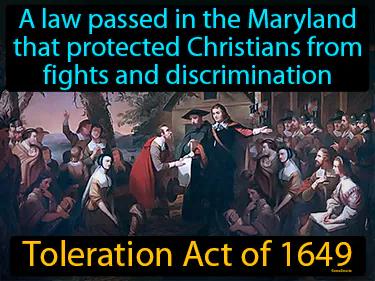 Toleration Act Of 1649 Meaning