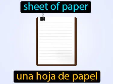 Una Hoja De Papel Meaning