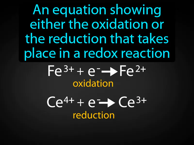 Half-reaction Definition Half-reaction Definition